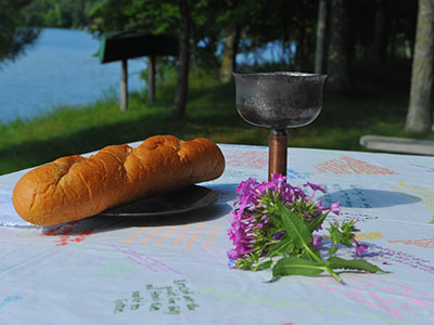 Communion on the alter