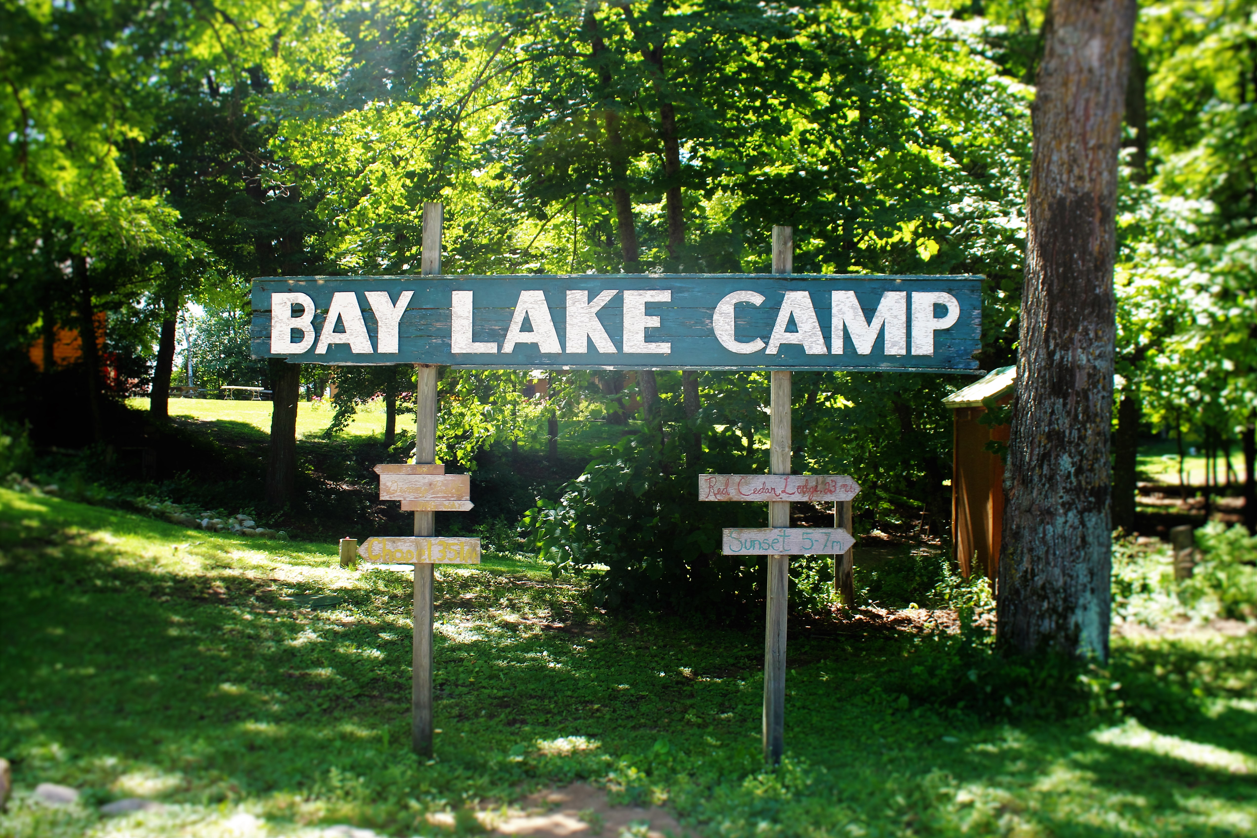 Bay Lake Camp sign